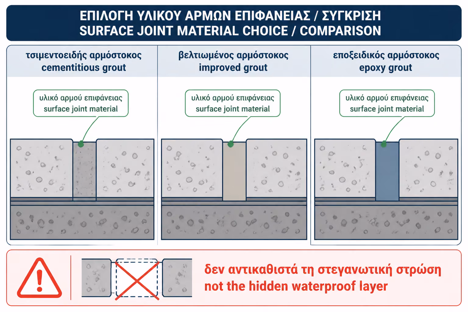 Εικονογράφηση για 6. Τσιμεντοειδής, βελτιωμένος και εποξειδικός αρμόστοκος