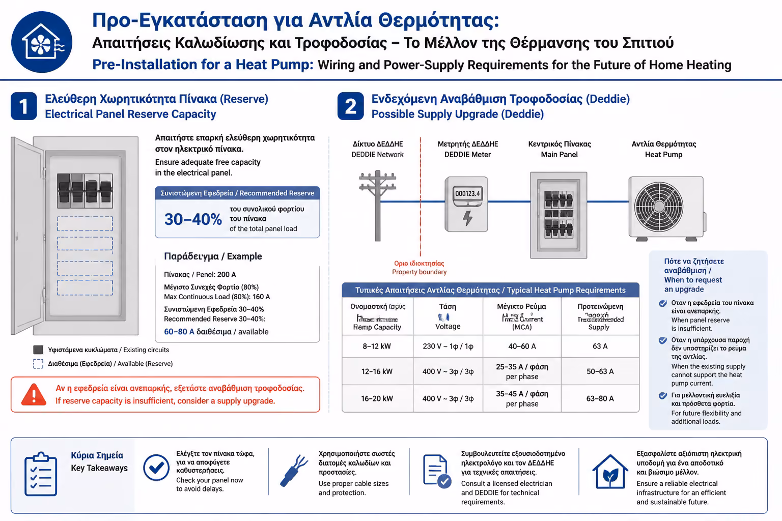 Χώρος στον πίνακα και πιθανή επαύξηση ισχύος ΔΕΔΔΗΕ