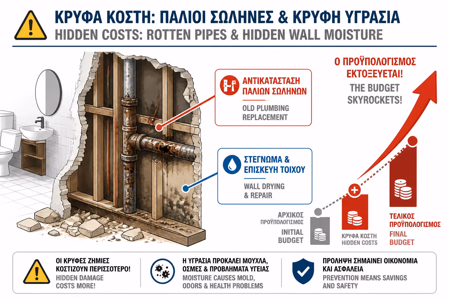 Εικονογράφηση για 1ο Κρυφό Κόστος: Σάπιοι ή Πολύ Παλιοί Σωλήνες