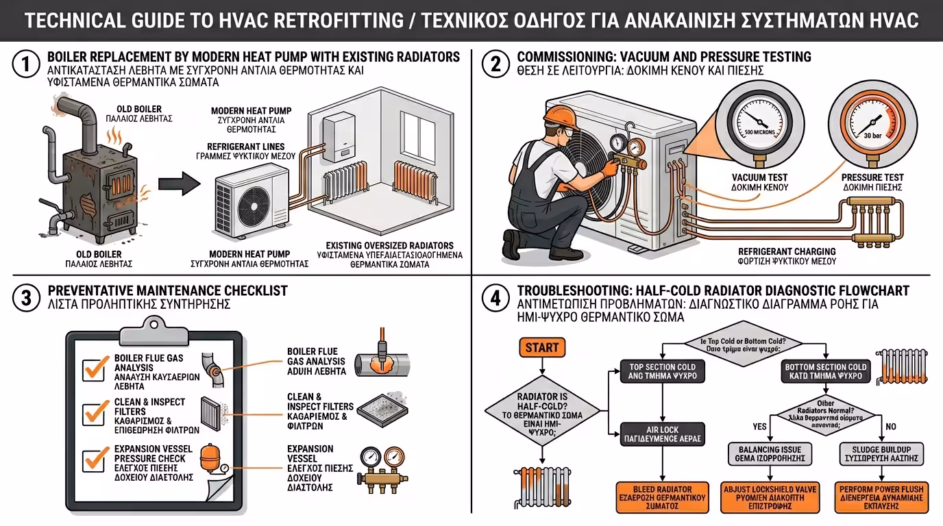 Ανακαινίσεις HVAC - εγκατάσταση, συντήρηση, βλάβες