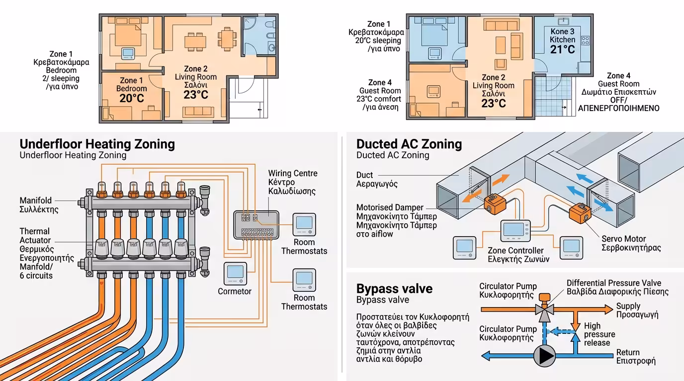 Ινφογκράφικ ζωνονομίας - TRV, κέντρα καλωδίωσης, motorized dampers