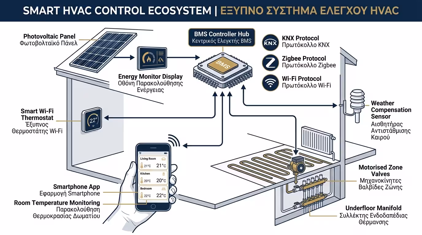 Αυτοματισμοί HVAC - θερμοστάτες, BMS, smart home