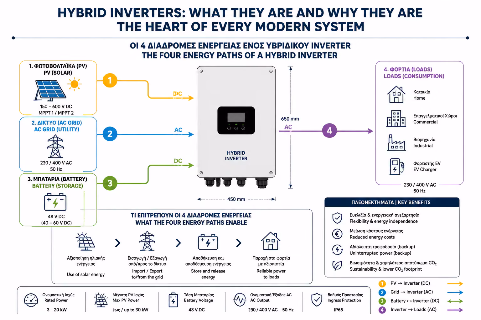 Εικονογράφηση για 2. Τι κάνει έναν Inverter "Υβριδικό"; (Ο Τροχονόμος 4 Δρόμων)