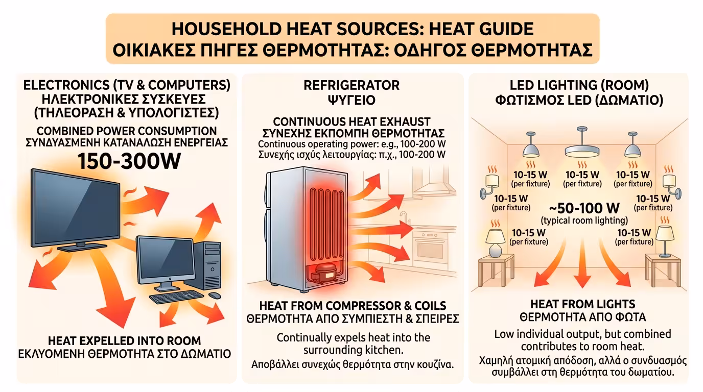 Τηλεόραση, υπολογιστής, ψυγείο - κρυφές πηγές ζέστης