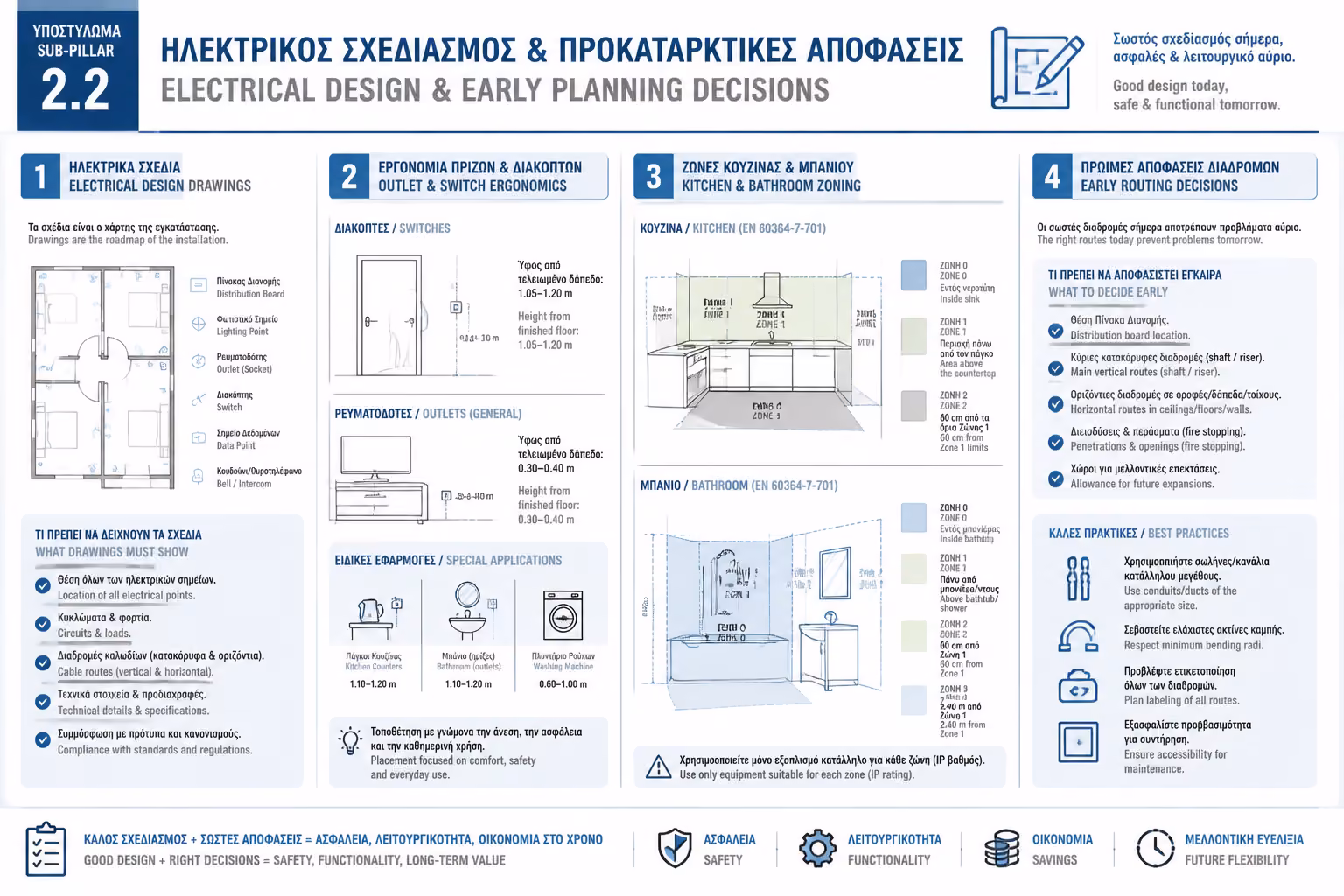 Ινφογκράφικ για την ενότητα Μελέτη & Σχεδιασμός Νέων Εγκαταστάσεων