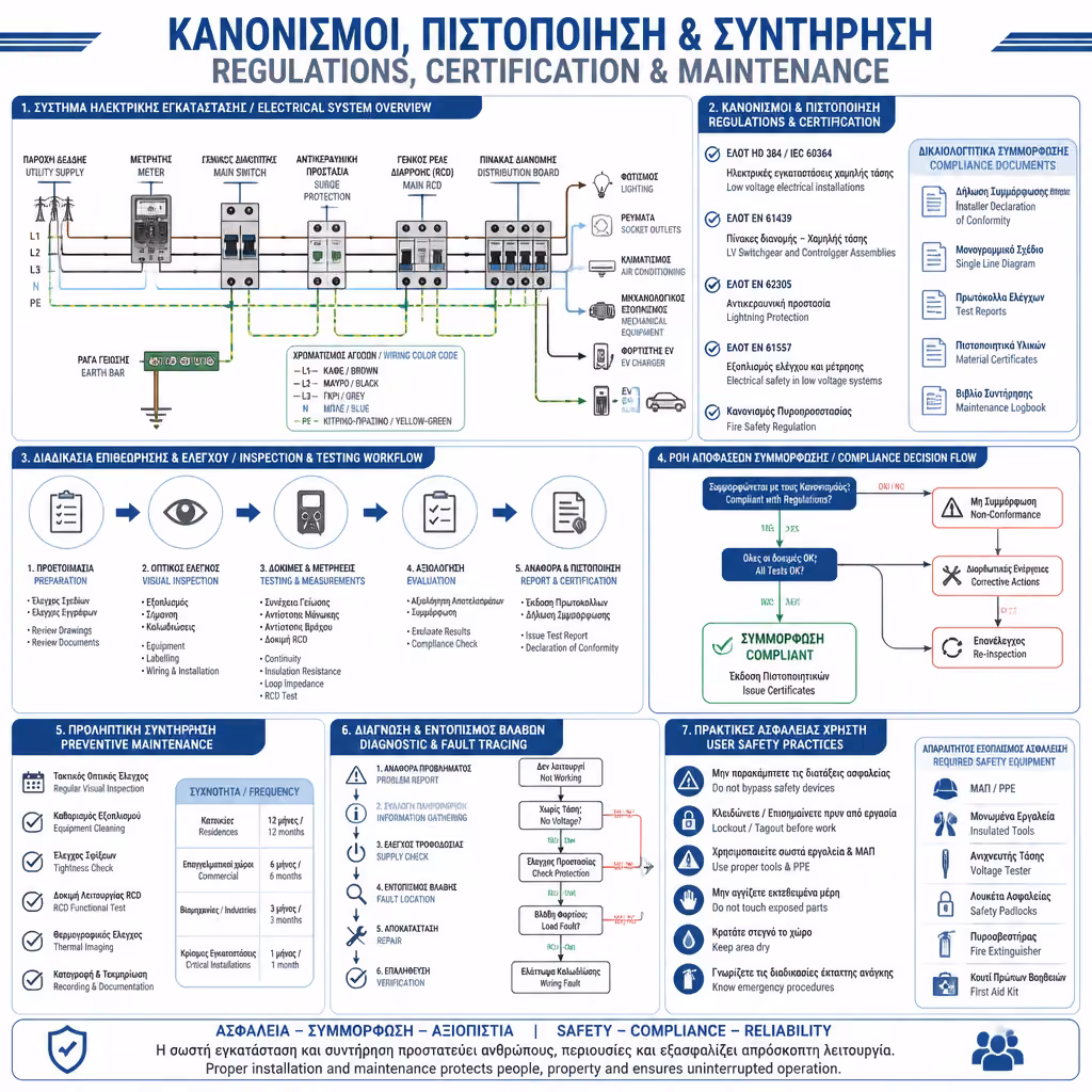 Κεντρικό γράφημα για την ενότητα Νομοθεσία, Πιστοποιήσεις & Συντήρηση