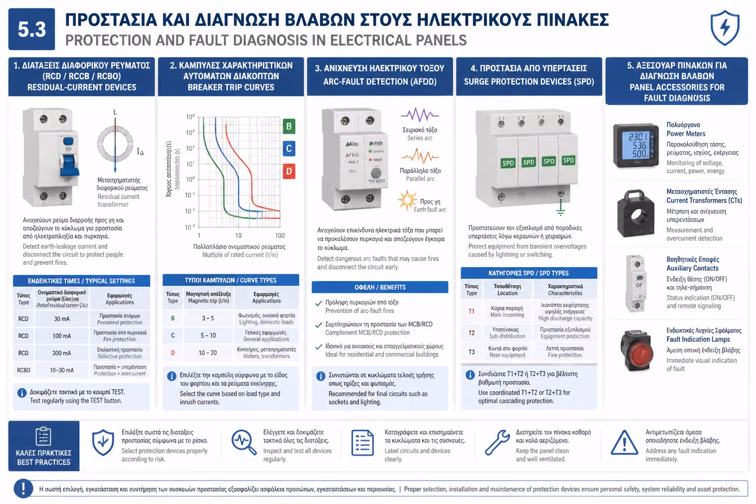 Ινφογκράφικ για την ενότητα Διακοπτικό Υλικό, Ασφάλειες & Ρελέ Διαρροής