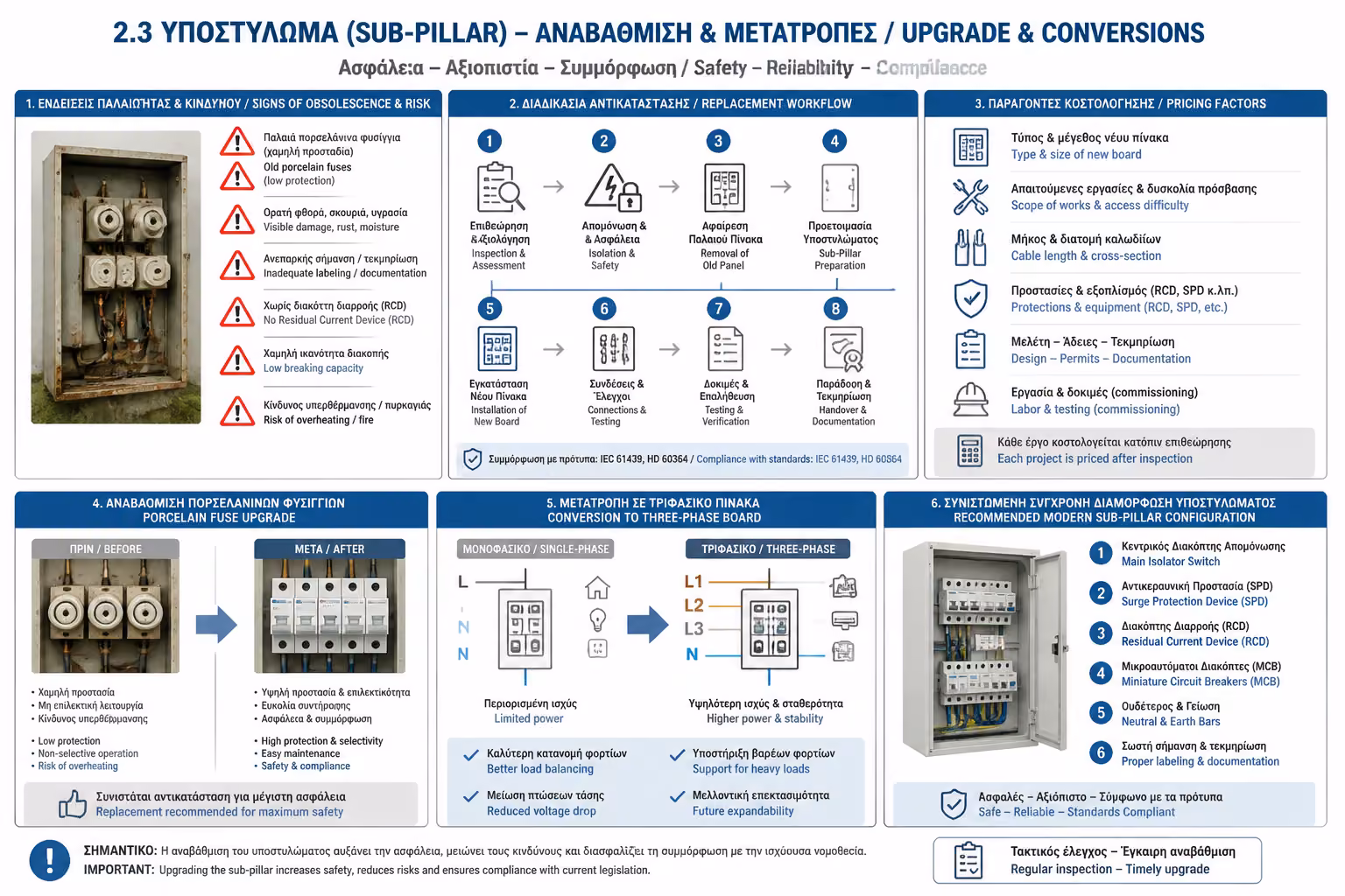 Ινφογκράφικ για την ενότητα Αναβαθμίσεις & Αλλαγή Πίνακα