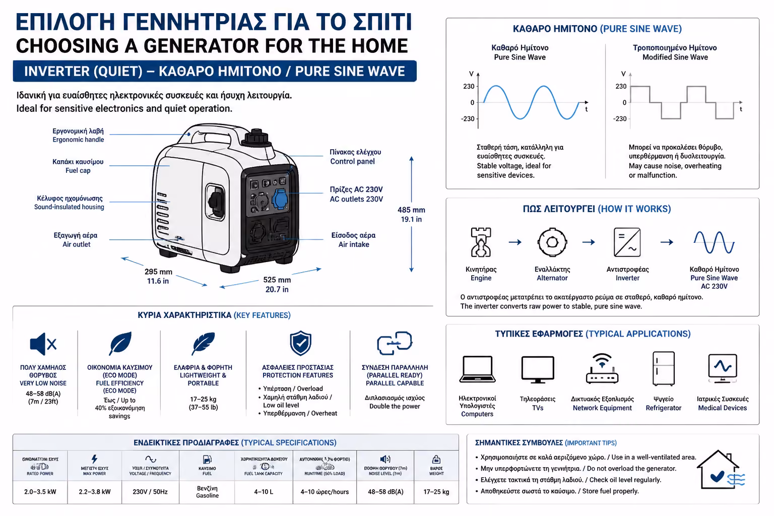 Εικονογράφηση για 3. Γεννήτριες Inverter (Η Σύγχρονη, "Έξυπνη" Τεχνολογία)