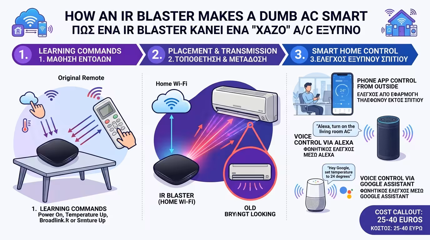 IR Blaster Broadlink Sensibo - κλιματιστικό, τηλεκοντρόλ, Alexa