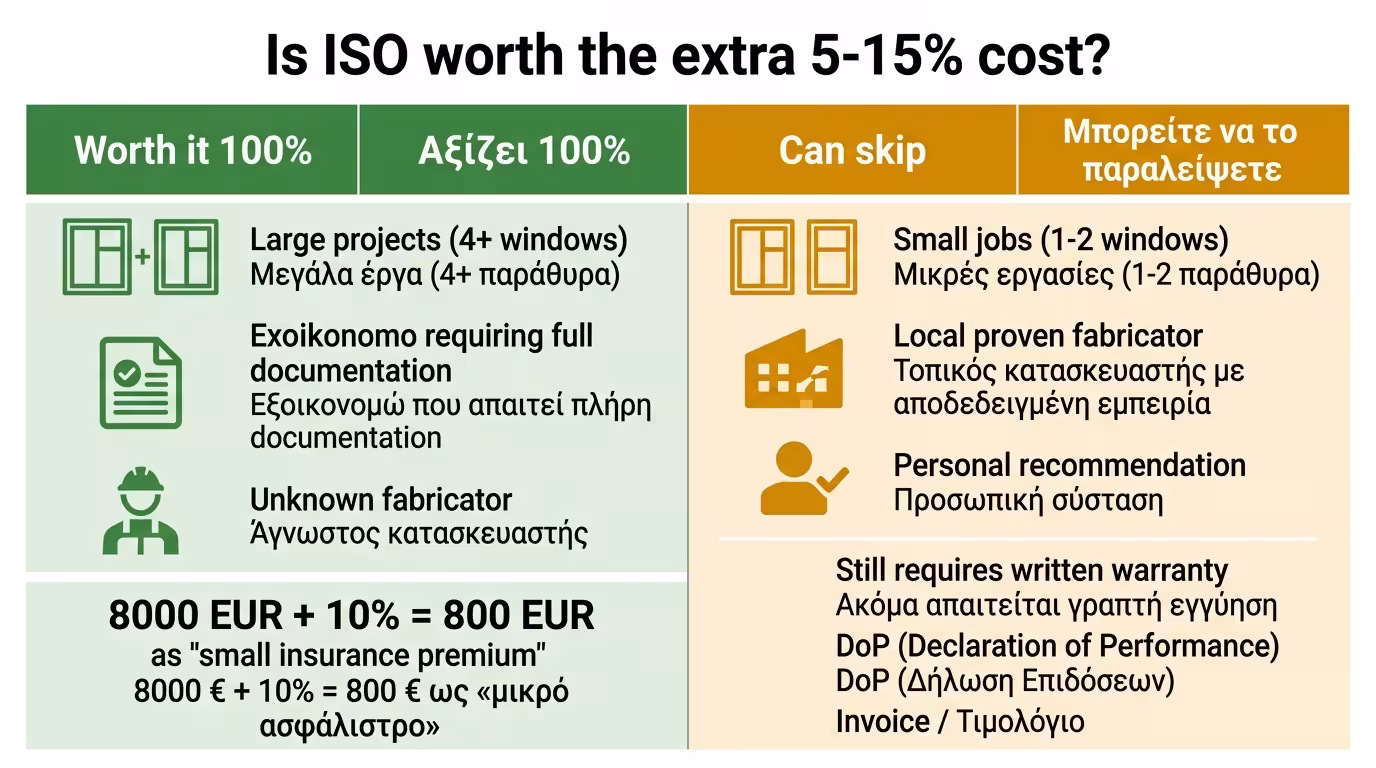 Αξίζει η ISO - κόστος vs όφελος, μεγάλοι vs μικρές εργασίες