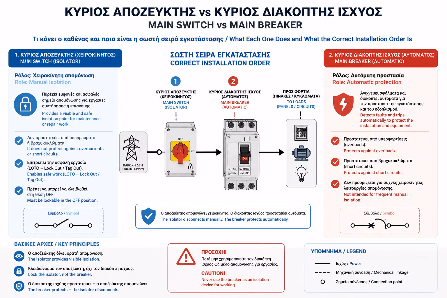 Ρόλος του γενικού διακόπτη ως μέσου απομόνωσης