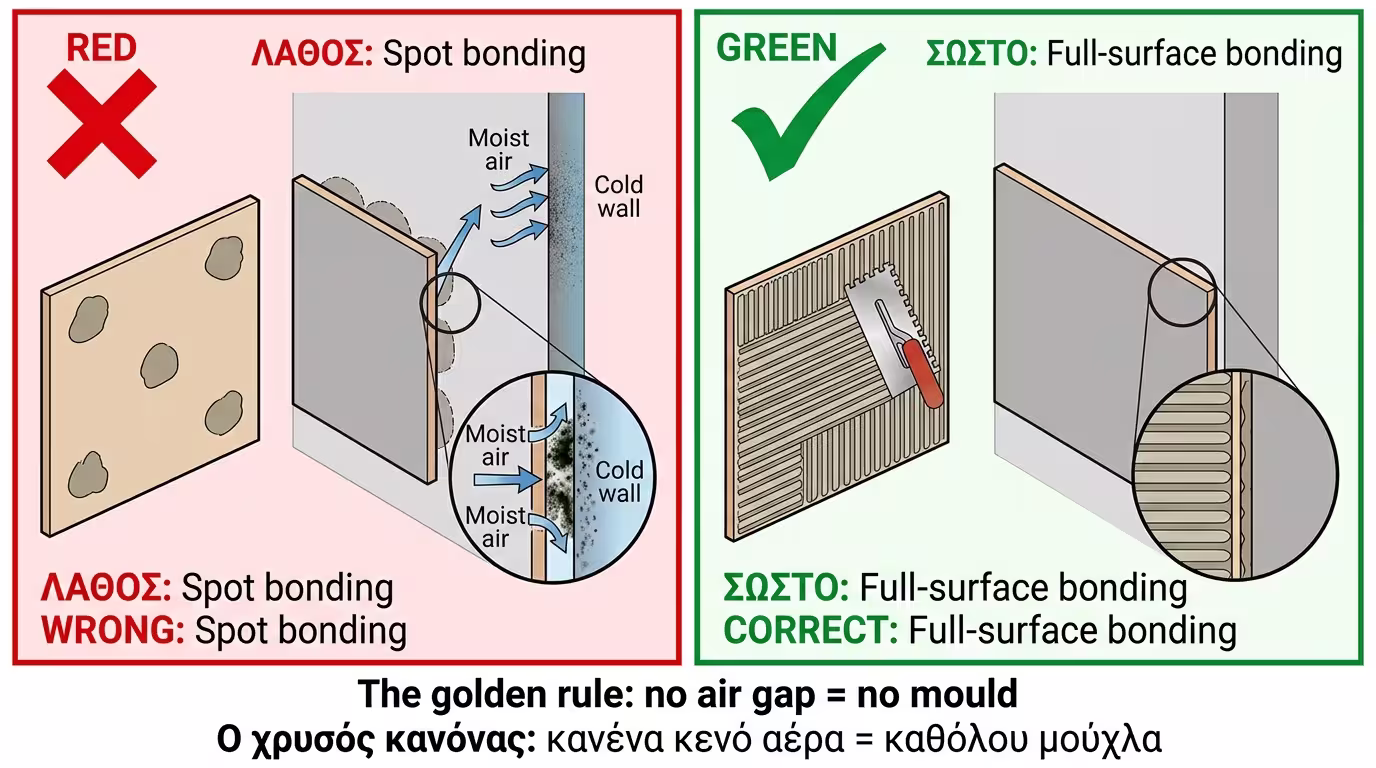 Σωστή καθολική επικόλληση vs λάθος σημειακή κόλλα