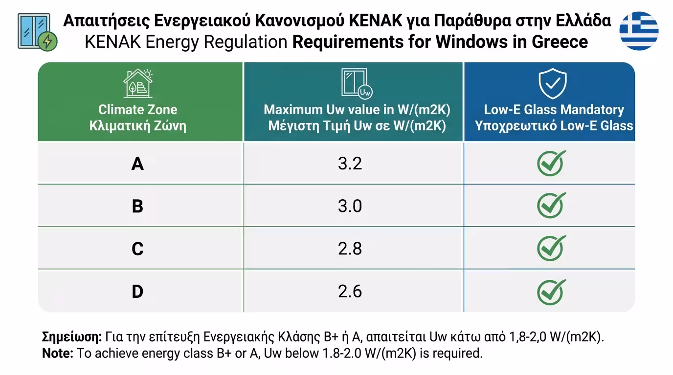 Λειτουργία ενεργειακού τζαμιού τον χειμώνα - εγκλωβισμός θερμότητας Low-E