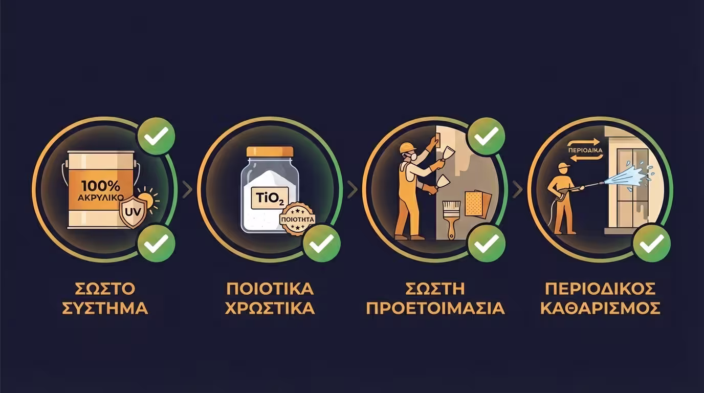 Τέσσερα βήματα πρόληψης: σωστό σύστημα, ποιοτικά πιγμέντα, προετοιμασία, καθαρισμός