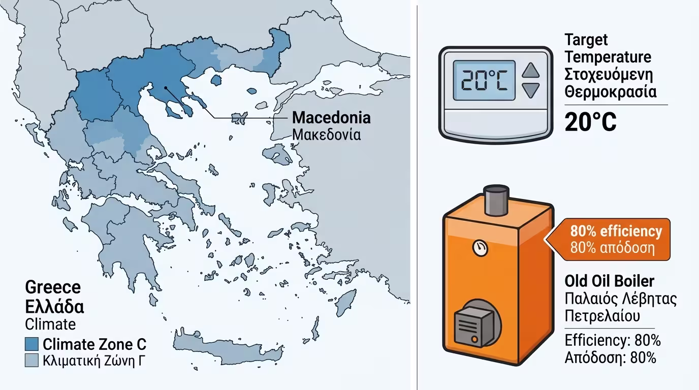 Κλιματική Ζώνη Γ - Μακεδονία, θερμοστάτης 20°C