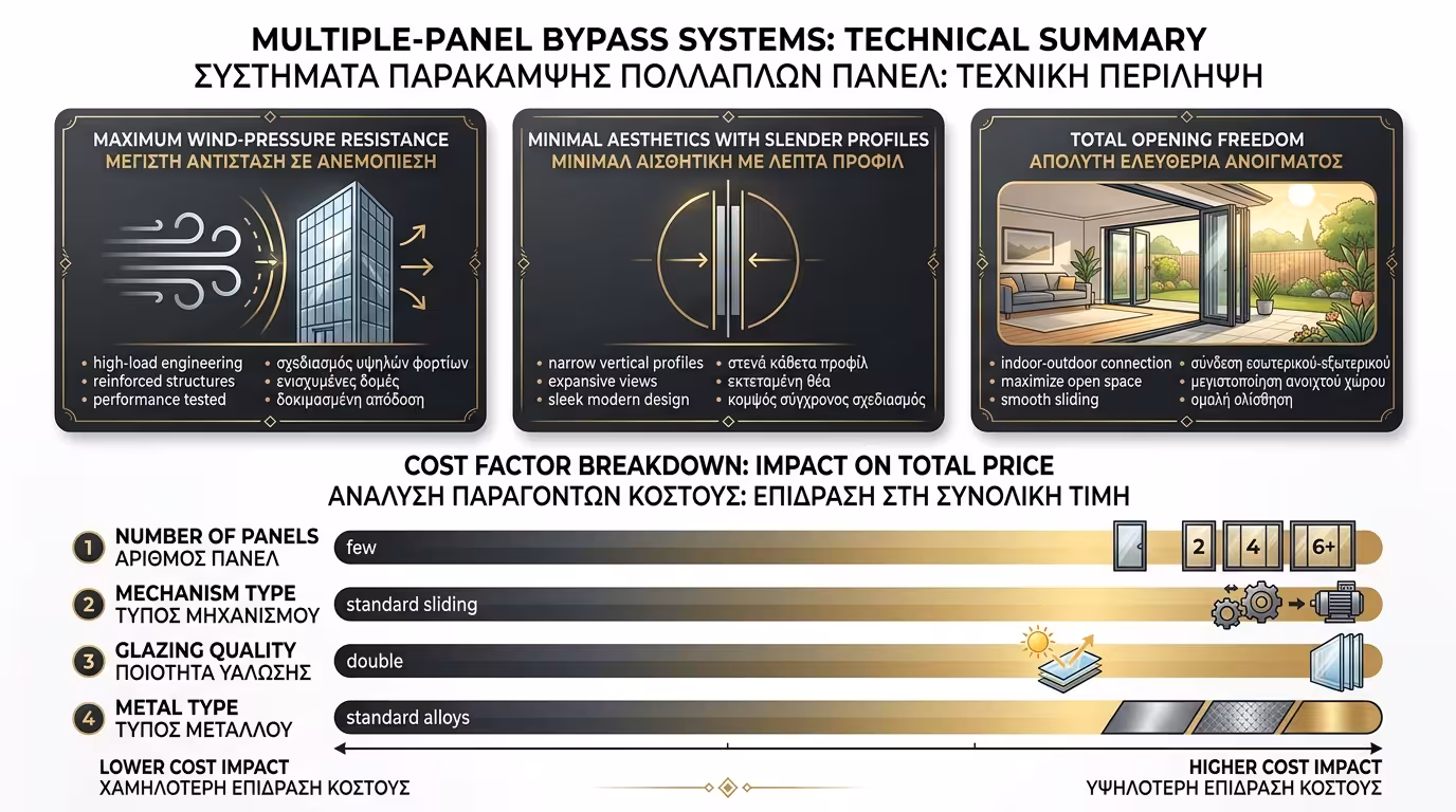 Πολύφυλλο σύστημα - μέγιστη αντοχή σε ανεμοπίεση, minimal κάθετα προφίλ