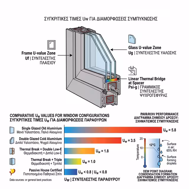 Ενεργειακή απόδοση κουφωμάτων - U-values και σημείο δρόσου