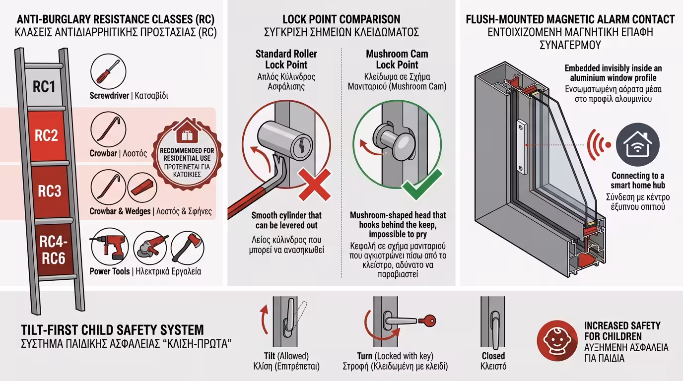 Ινφογκράφικ ασφαλείας - RC κλάσεις, μανιτάρια, κλειδαριές, μαγνητικές επαφές