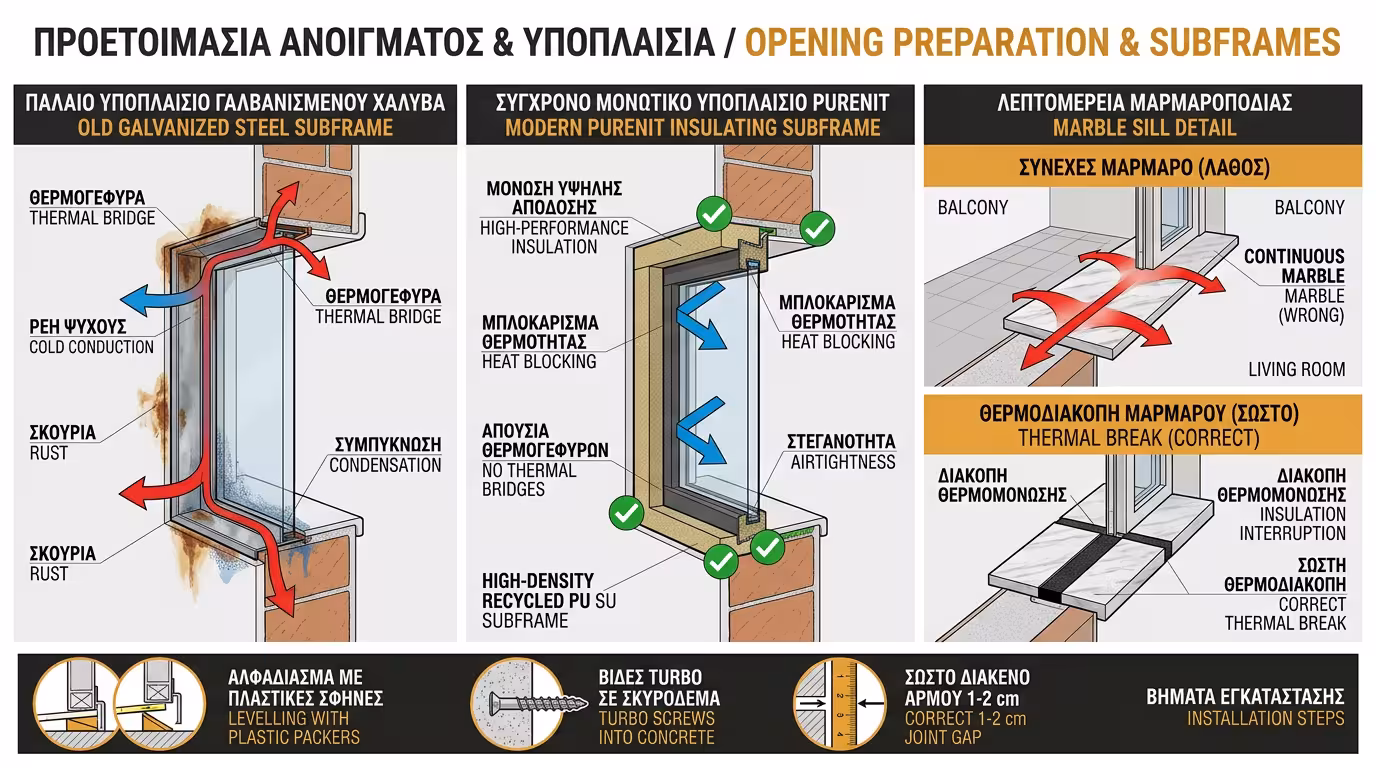 Ινφογκράφικ ψευτοκάσας - γαλβανιζέ vs Purenit, μάρμαρο, αλφάδιασμα