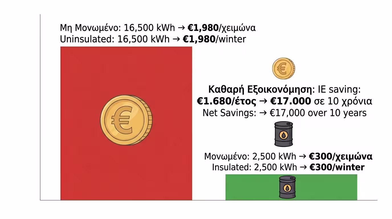 Μετατροπή kWh σε ευρώ - κόστος πετρελαίου θέρμανσης