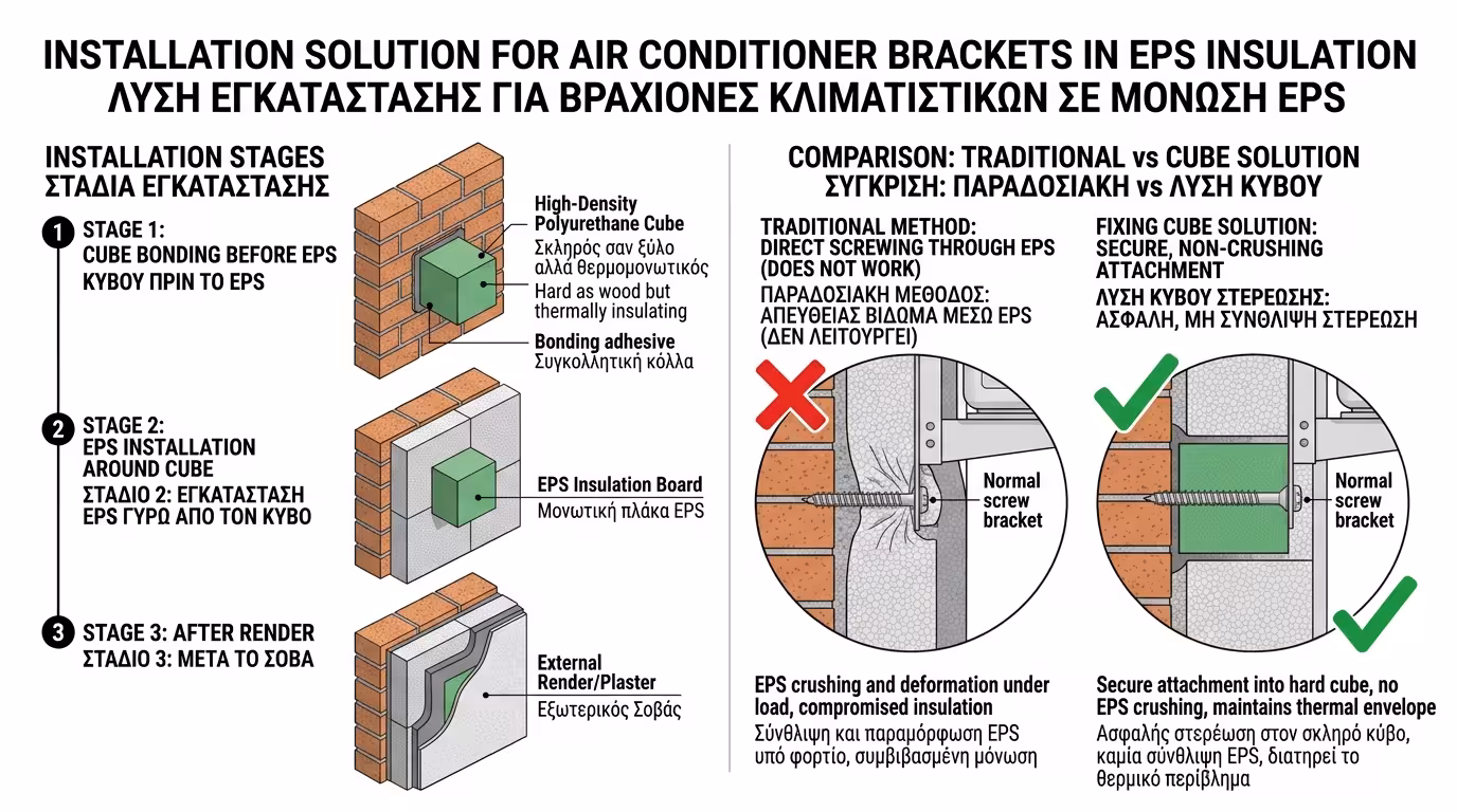 Κύβοι στερέωσης πολυουρεθάνης για κλιματιστικό