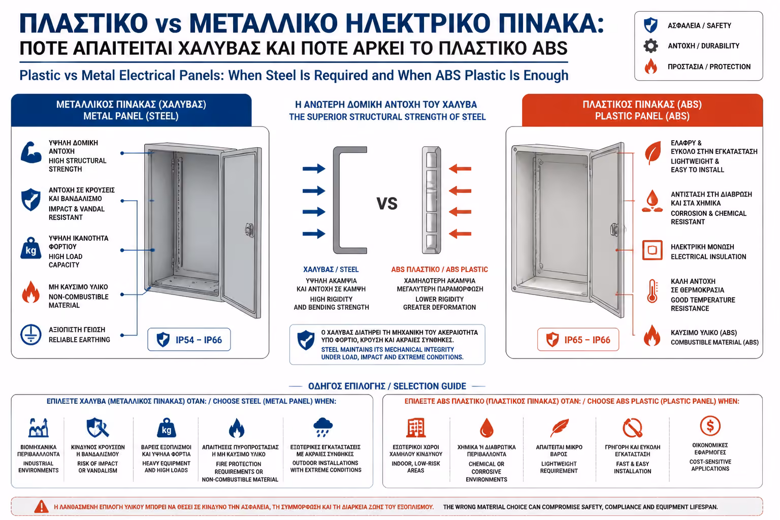 Μεγάλος μεταλλικός πίνακας με αυξημένη μηχανική αντοχή