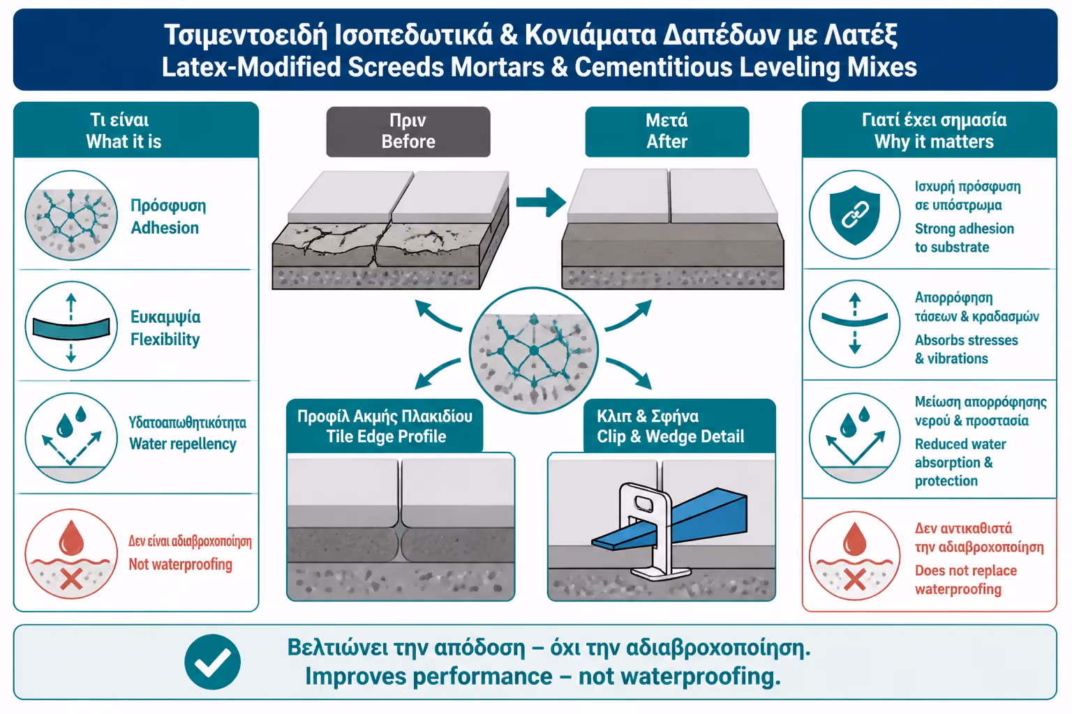 Εικονογράφηση για 5. Latex σε τσιμεντοκονίες, screeds και κονιάματα