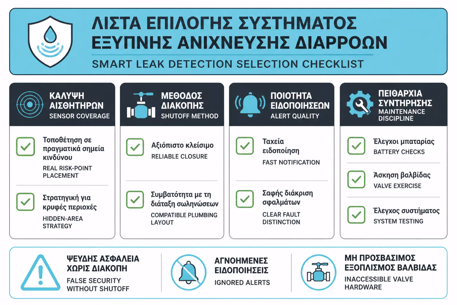 Εικονογράφηση για 19. Πρακτικό checklist πριν αγοράσετε smart leak detection σύστημα