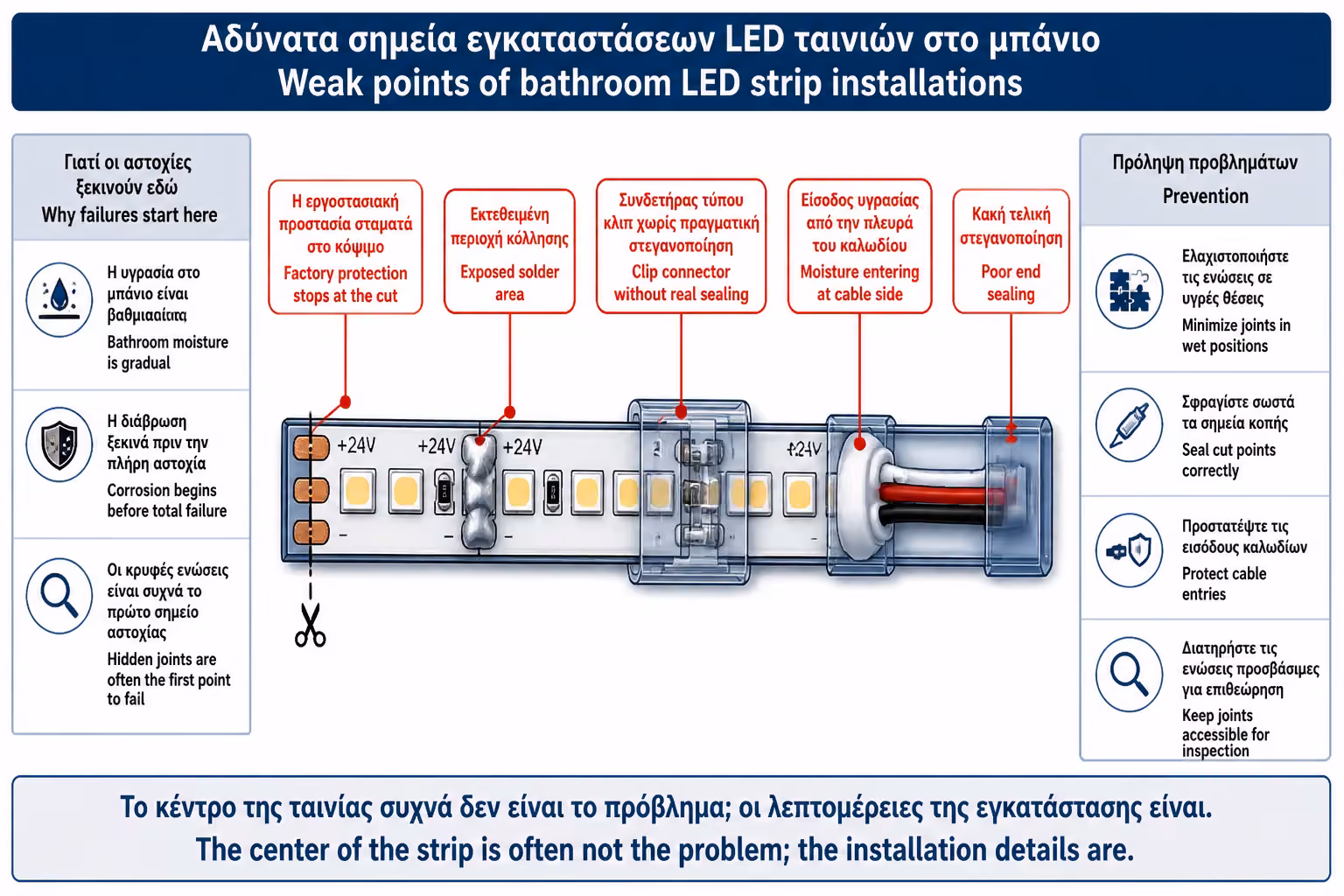 Εικονογράφηση για 4. Το αδύναμο σημείο: κοπές, ενώσεις και τερματικά