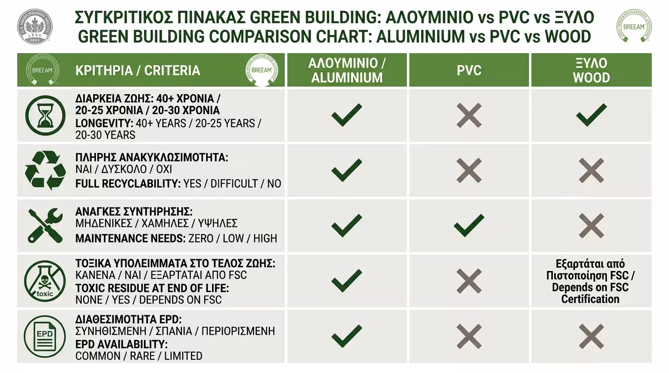 LEED BREEAM - πράσινη πιστοποίηση κτιρίων και ρόλος αλουμινίου