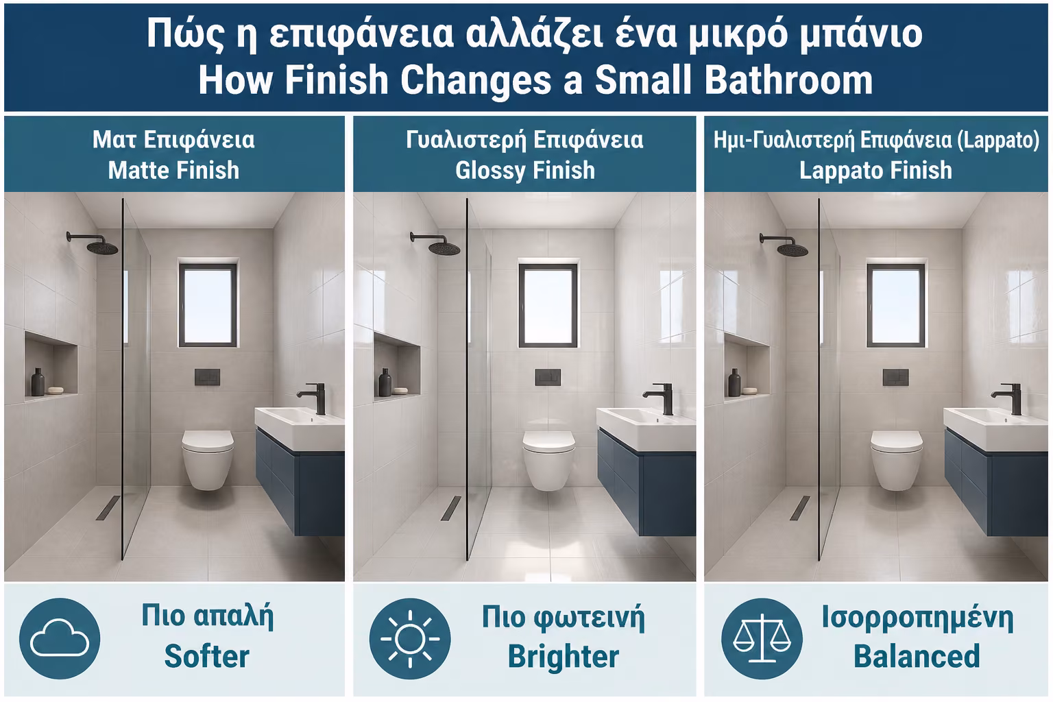 Εικονογράφηση για 5. Πώς το φινίρισμα αλλάζει την εικόνα του χώρου