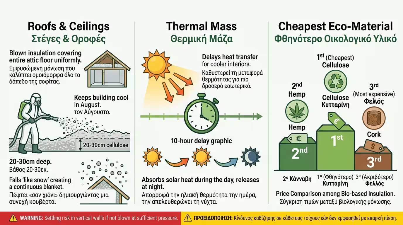 3 λόγοι για κυτταρίνη - στέγη, θερμοχωρητικότητα, οικονομία