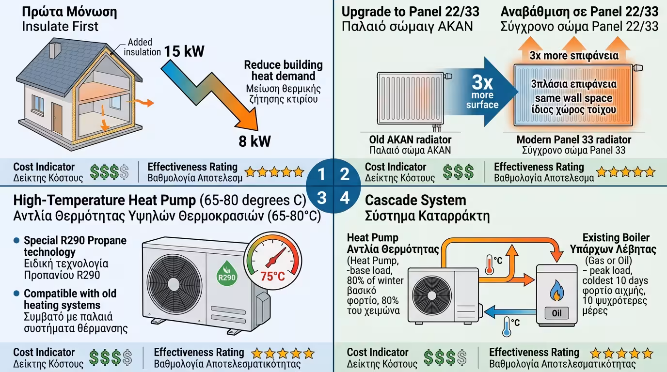 Λύσεις – μόνωση, πάνελ Τύπος 22/33, αντλία υψηλών θερμοκρασιών cascade