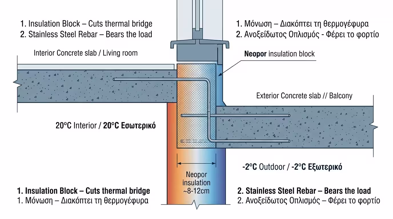 Isokorb - μαγική ένωση θερμοδιακοπής μπαλκονιού