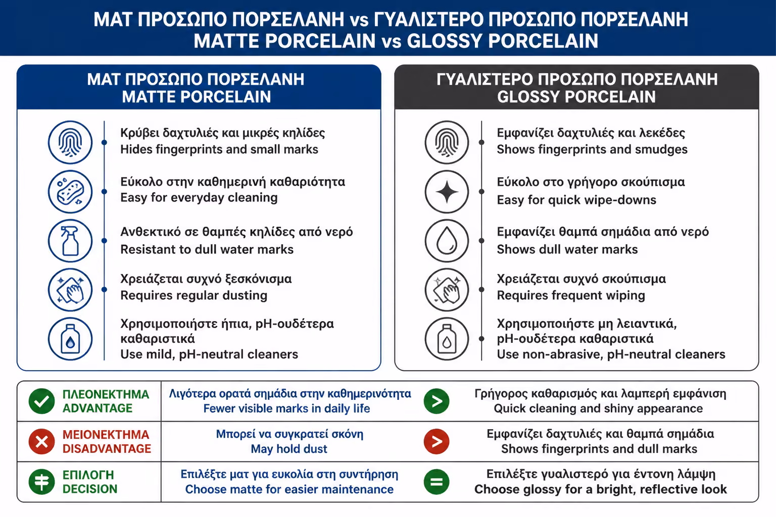 Εικονογράφηση για 9. Γυαλιστερό ή ματ: τι είναι πιο πρακτικό;