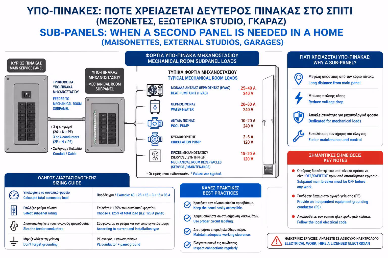 Υποπίνακας μηχανοστασίου για συγκέντρωση βαρέων τεχνικών φορτίων