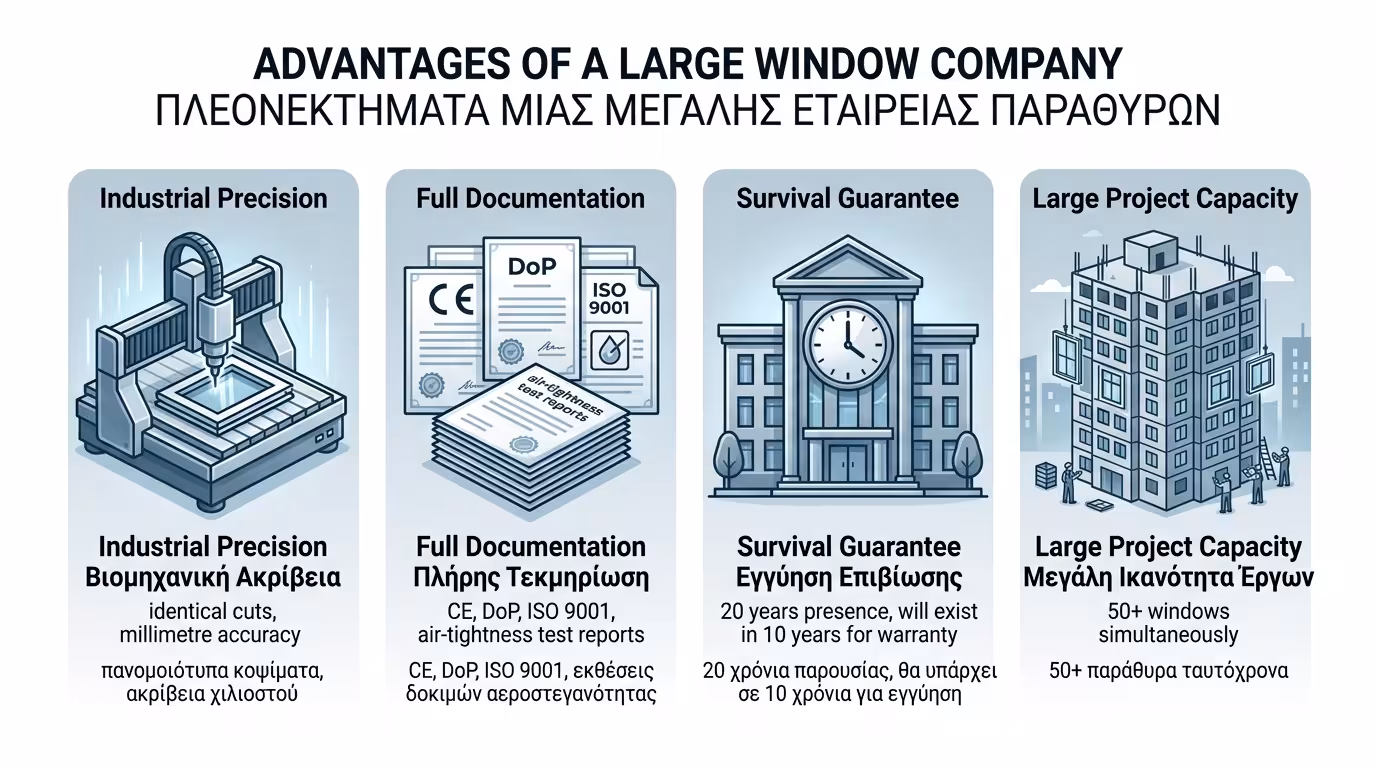 Μεγάλη εταιρεία - βιομηχανική ακρίβεια, πιστοποιήσεις