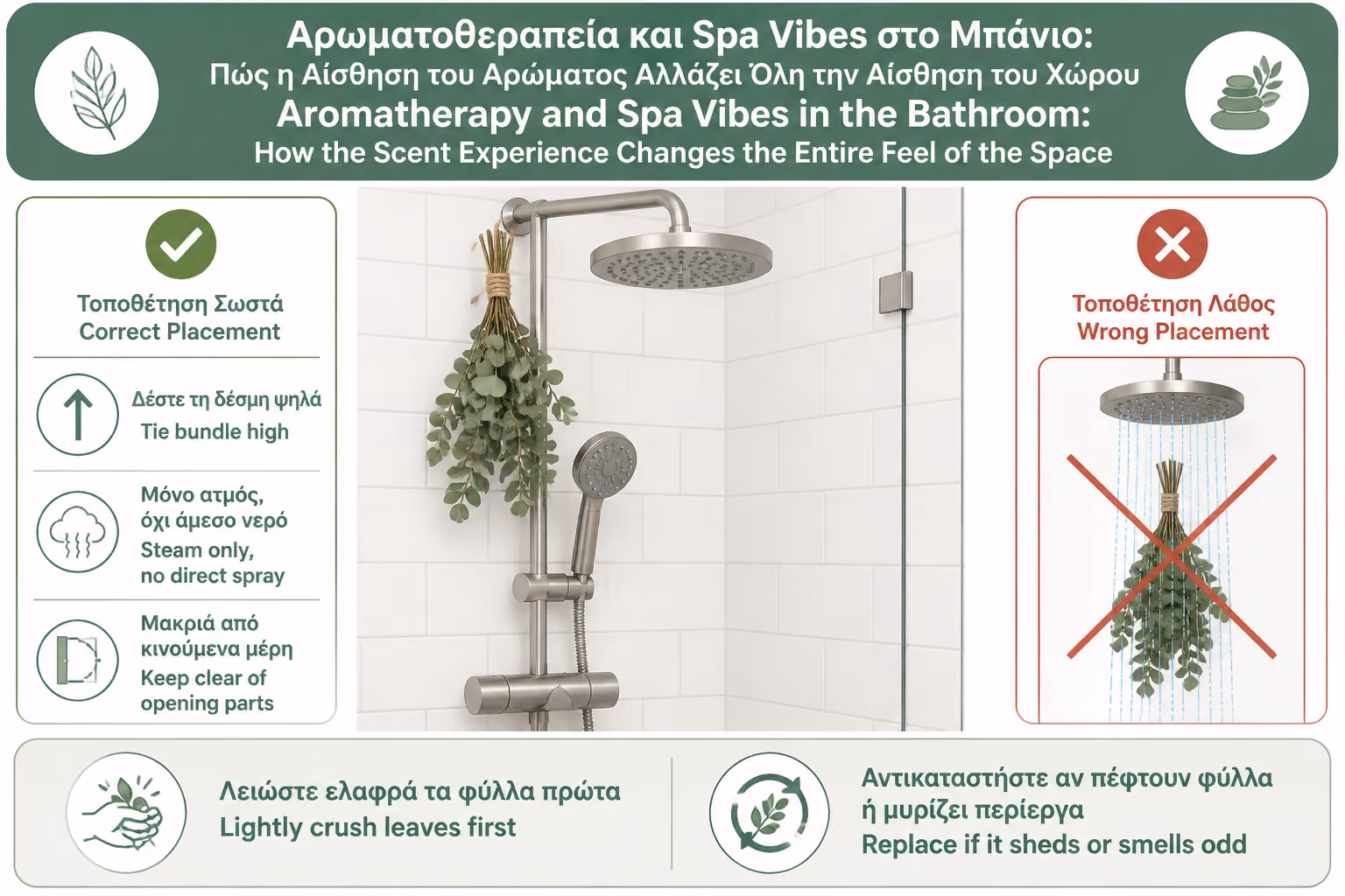 Εικονογράφηση για 5. Μπουκέτο ευκάλυπτου στο ντους: πώς γίνεται σωστά