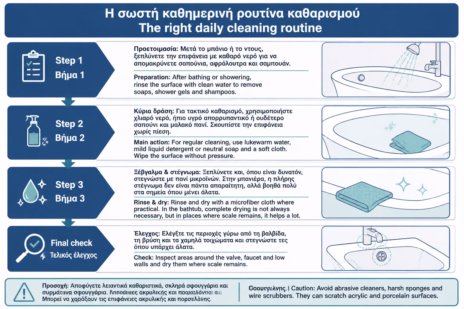 Εικονογράφηση για 4. Η σωστή καθημερινή ρουτίνα καθαρισμού