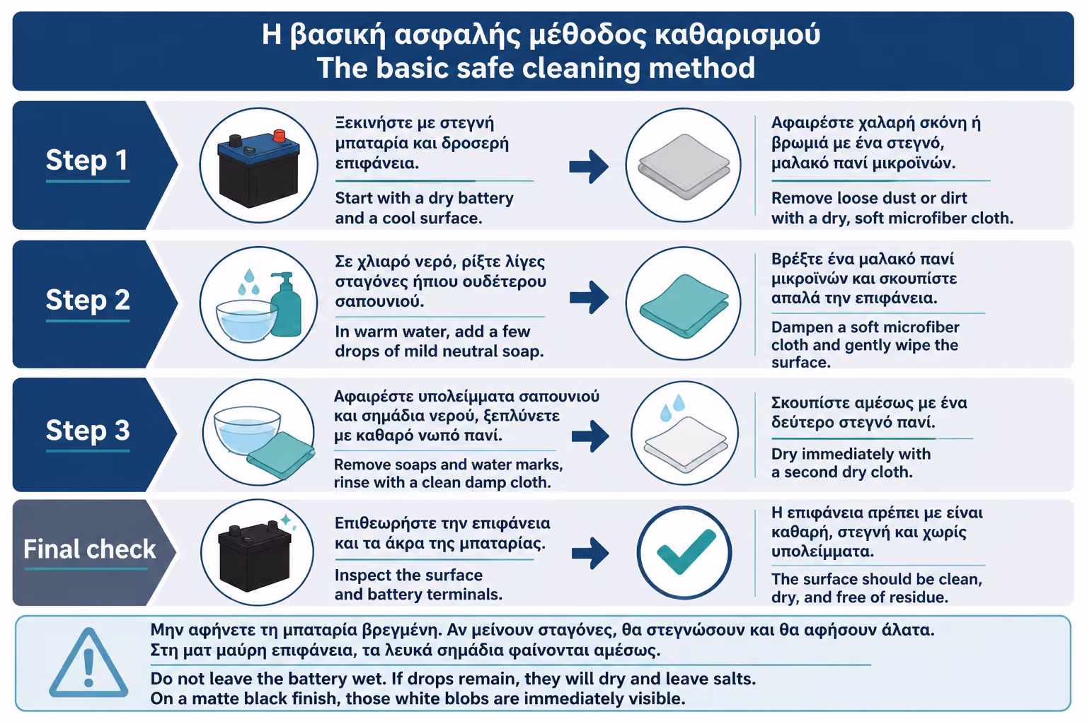 Εικονογράφηση για 3. Η βασική ασφαλής μέθοδος καθαρισμού