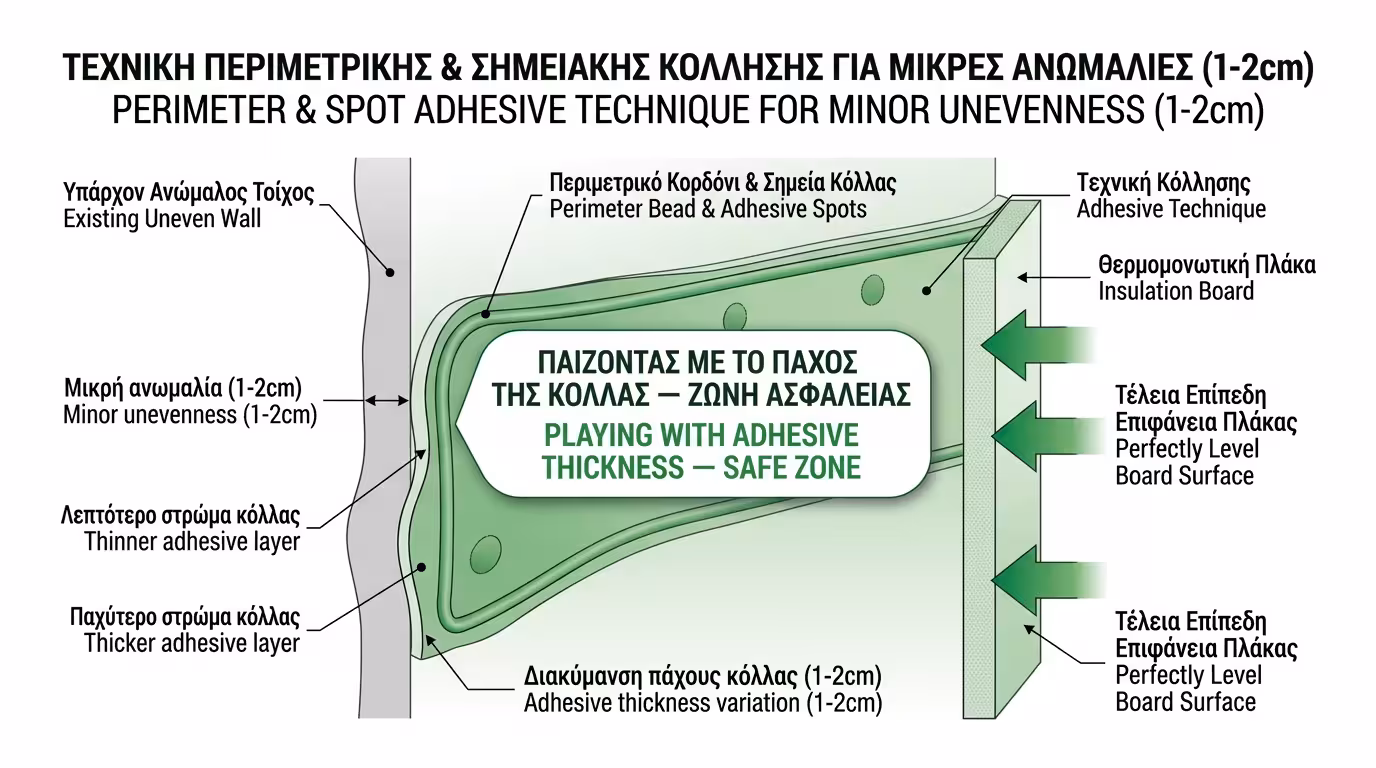 Αυξομείωση κόλλας για μικρές ανισοπεδότητες