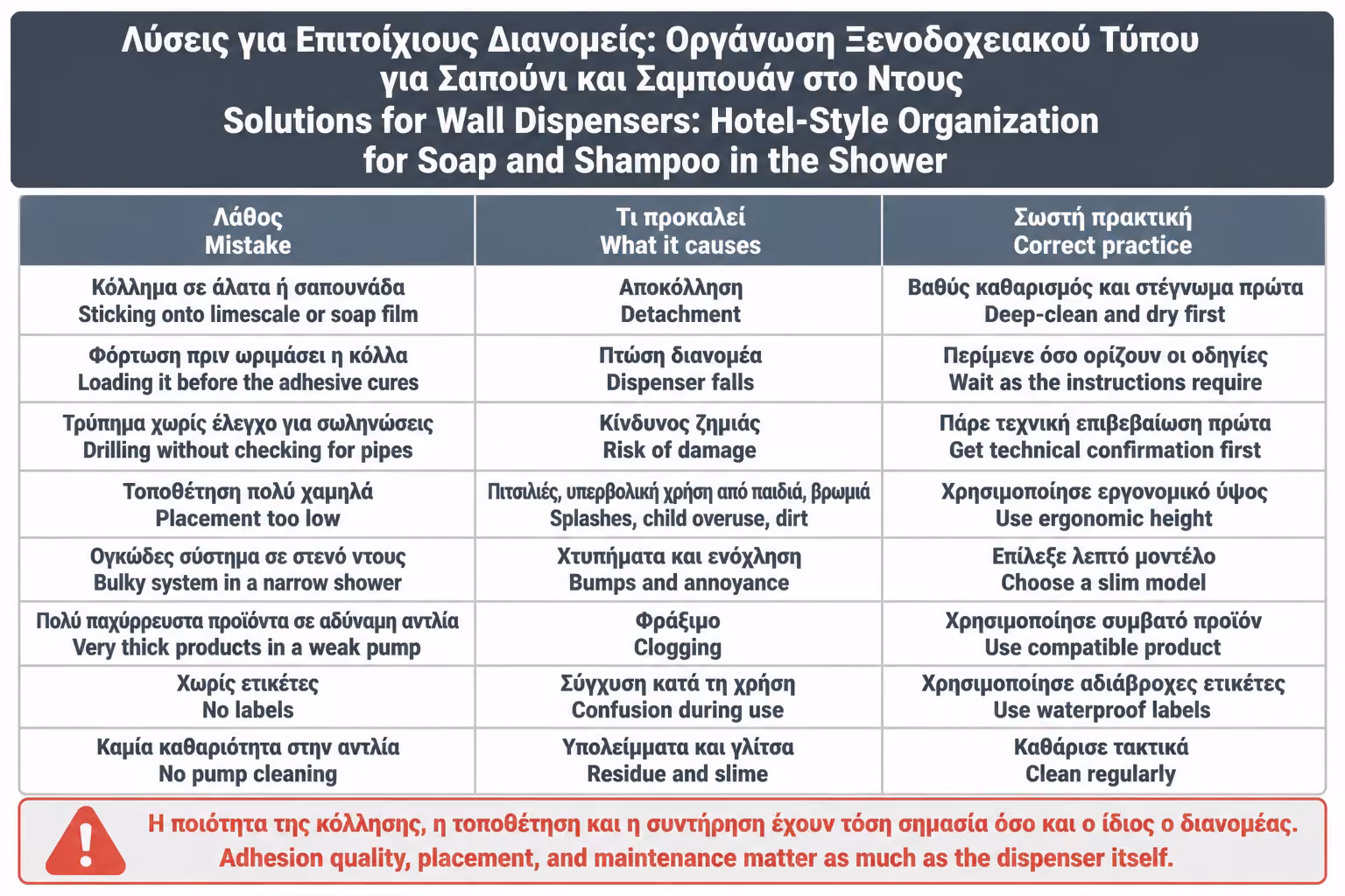 Εικονογράφηση για 23. Συχνά λάθη με dispensers τοίχου