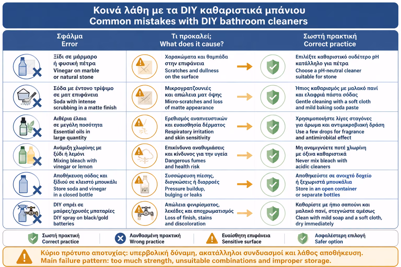Εικονογράφηση για 20. Συχνά λάθη με DIY καθαριστικά μπάνιου