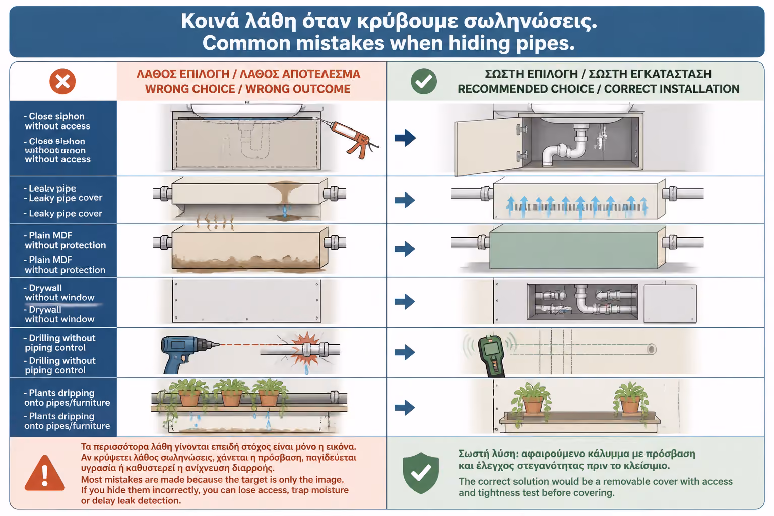 Εικονογράφηση για 18. Συχνά λάθη όταν κρύβουμε σωληνώσεις