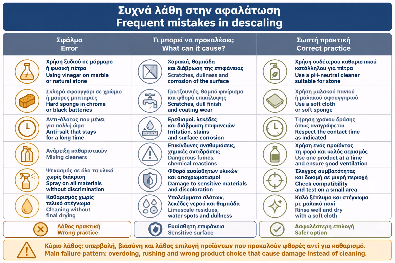 Εικονογράφηση για 18. Συχνά λάθη στην αφαίρεση αλάτων