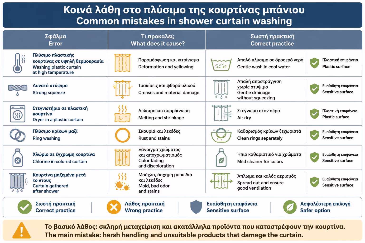 Εικονογράφηση για 16. Συχνά λάθη στο πλύσιμο κουρτίνας μπάνιου