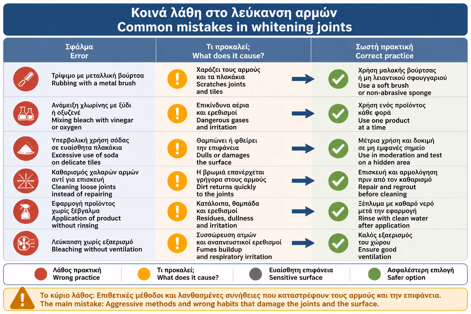 Εικονογράφηση για 18. Συχνά λάθη στη λεύκανση αρμών