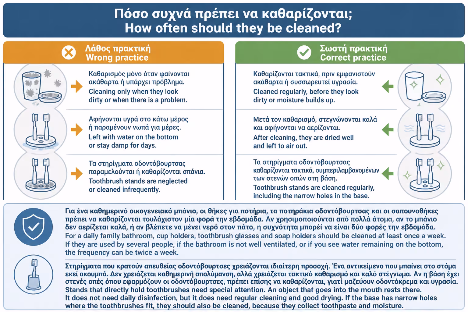 Εικονογράφηση για 2. Πόσο συχνά πρέπει να καθαρίζονται