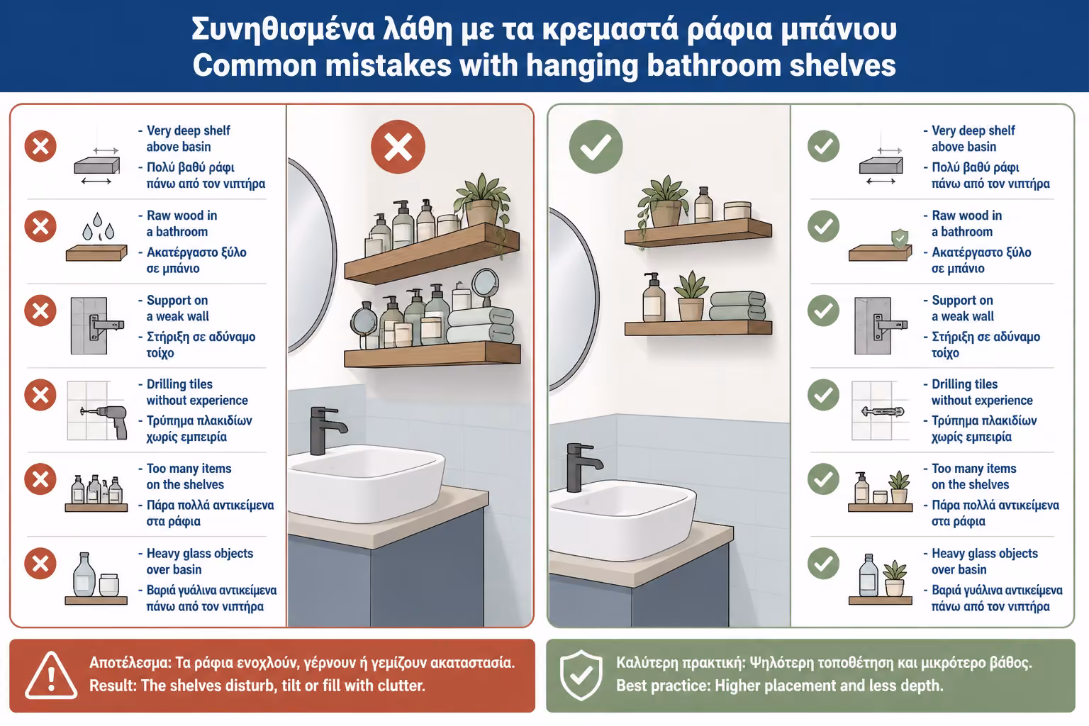 Εικονογράφηση για 17. Συχνά λάθη με κρεμαστά ράφια μπάνιου